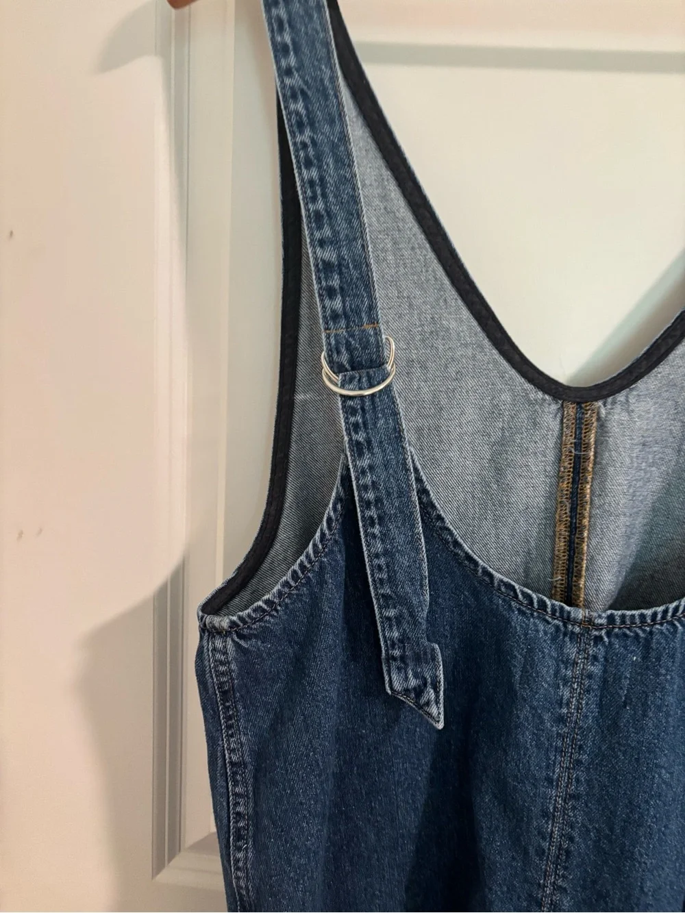FREE PEOPLE We The Free High Roller Shortall Blue Denim Shorts Overalls Small